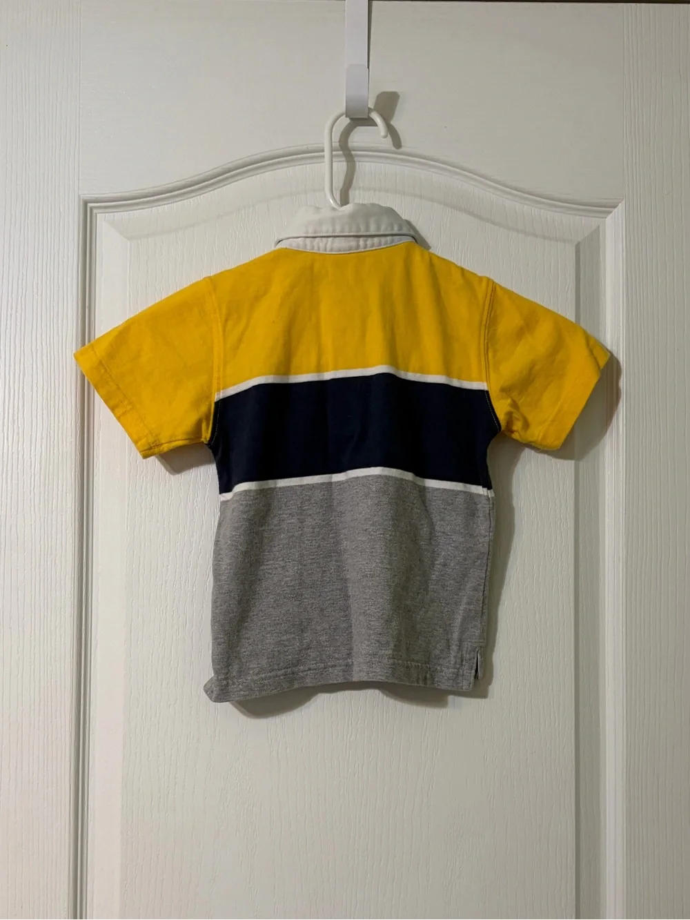 Old Navy Yellow Navy Gray Colorblock Polo